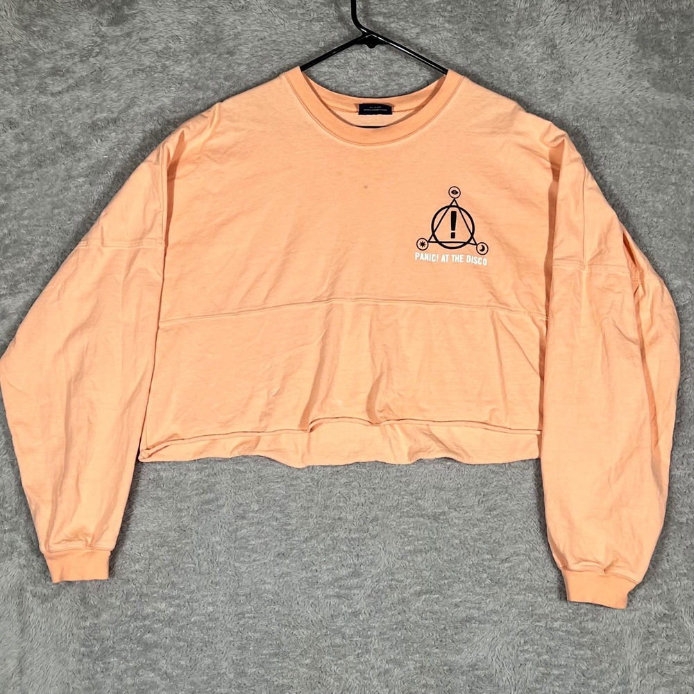 Spirit Jersey Panic At The Disco High Hopes Cropped Shirt XL Peach Orange Logo